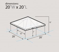dim Tent 20 x 20 Frame White