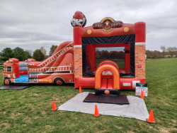 497789056 1279979270798976 5713959433375455103 n 1751293063 Fire Truck Bounce House w/ Slide - Wet or Dry