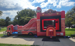 Fire Truck Bounce House w/ Slide - Wet or Dry